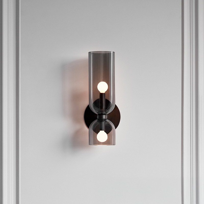 BowLift | Modern Wall Sconce with Glass and LED Diode – Elegant Lamp for Dining Rooms and Bars, Ø 14cm, H 35cm