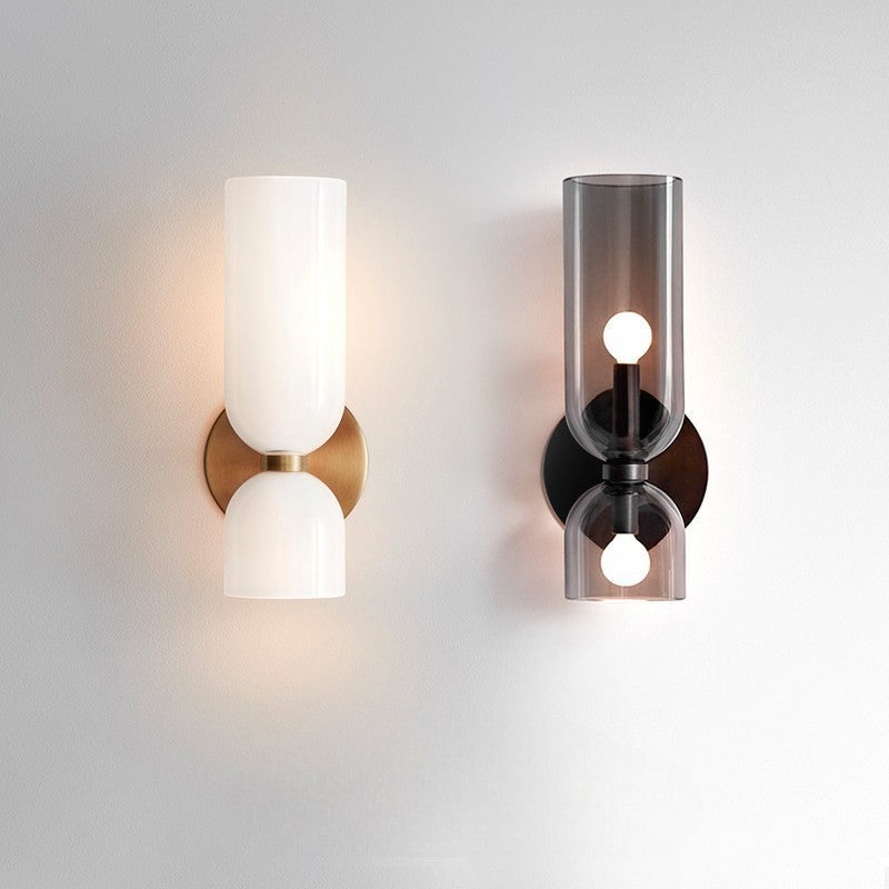 BowLift | Modern Wall Sconce with Glass and LED Diode – Elegant Lamp for Dining Rooms and Bars, Ø 14cm, H 35cm