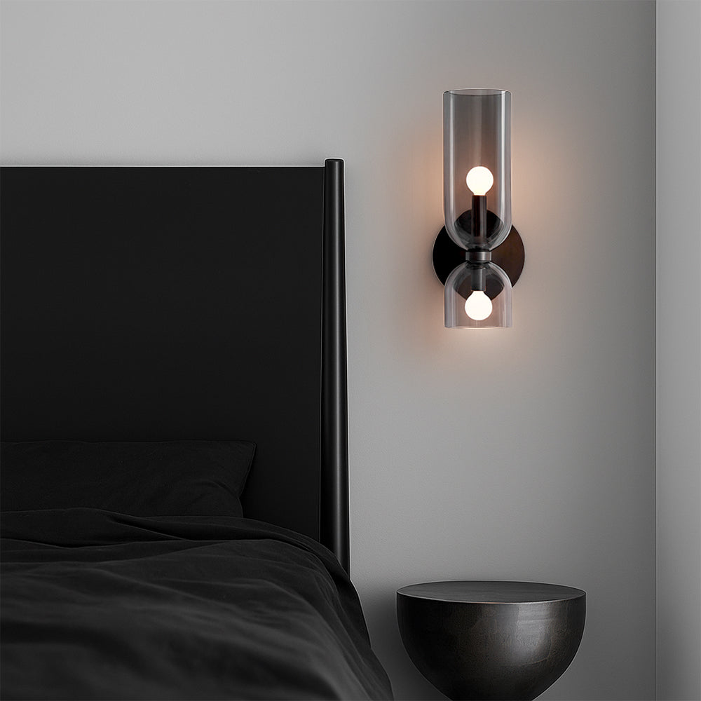 BowLift | Modern Wall Sconce with Glass and LED Diode – Elegant Lamp for Dining Rooms and Bars, Ø 14cm, H 35cm