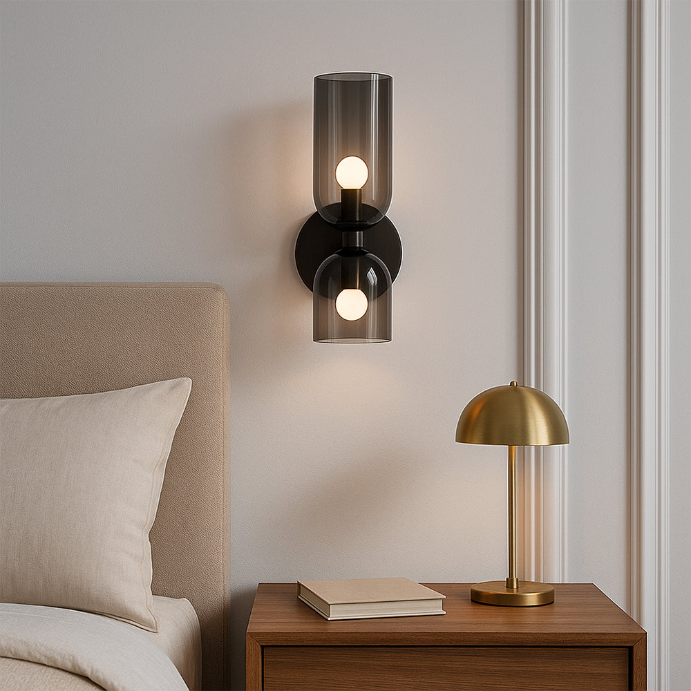 BowLift | Modern Wall Sconce with Glass and LED Diode – Elegant Lamp for Dining Rooms and Bars, Ø 14cm, H 35cm