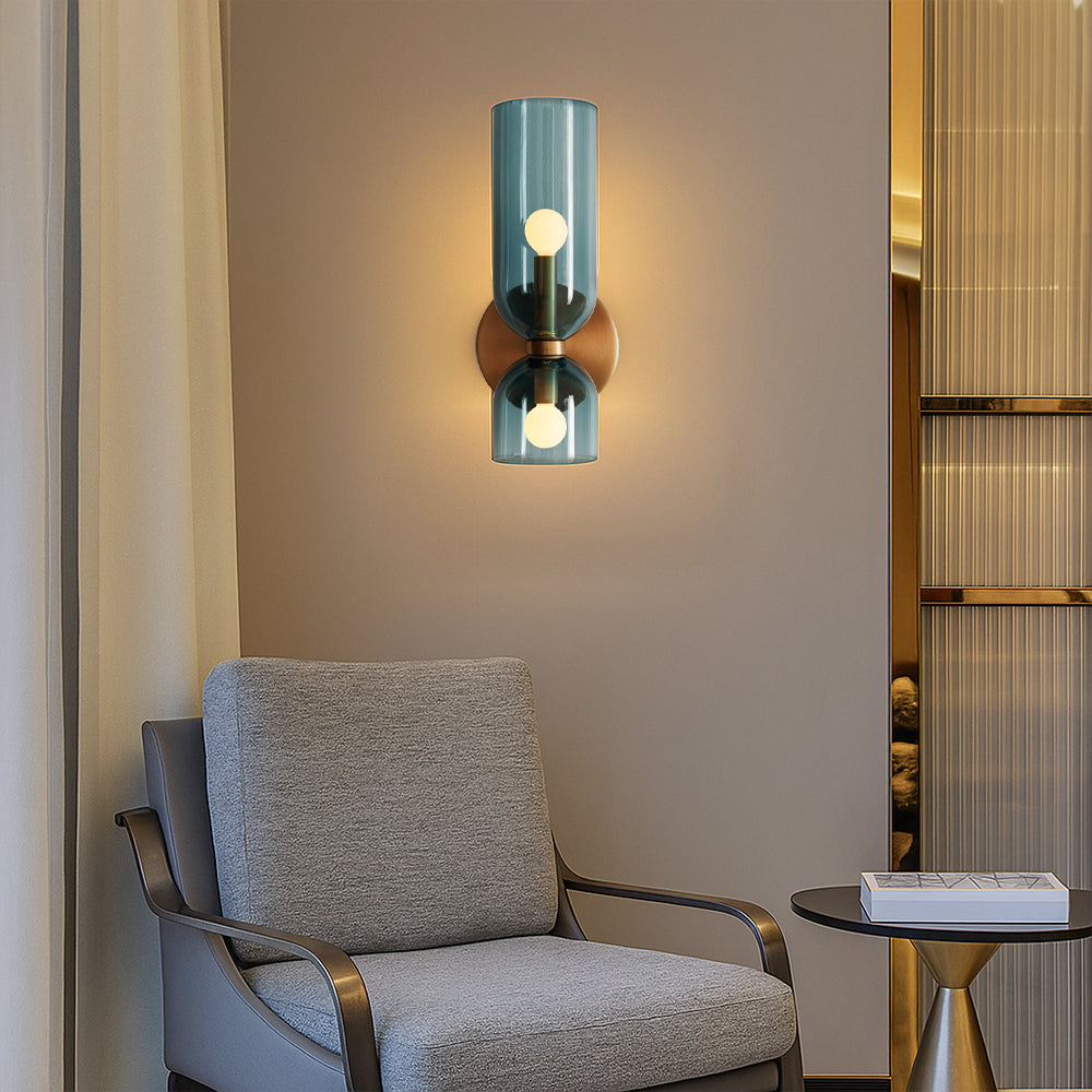 BowLift | Modern Wall Sconce with Glass and LED Diode – Elegant Lamp for Dining Rooms and Bars, Ø 14cm, H 35cm