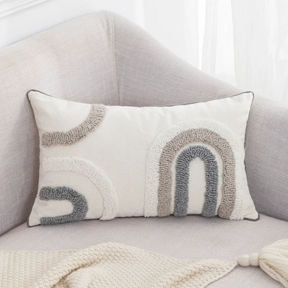 BowLift | Nuvia Gray White Cushion Cover