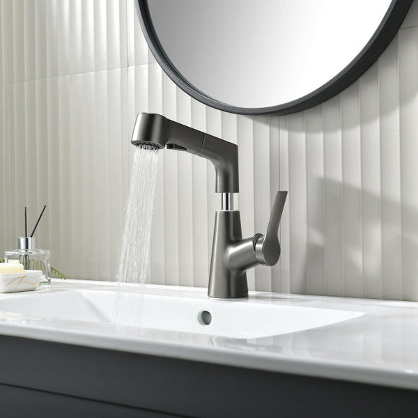 BowLift | Bathroom fixture with rotating retractable hand shower