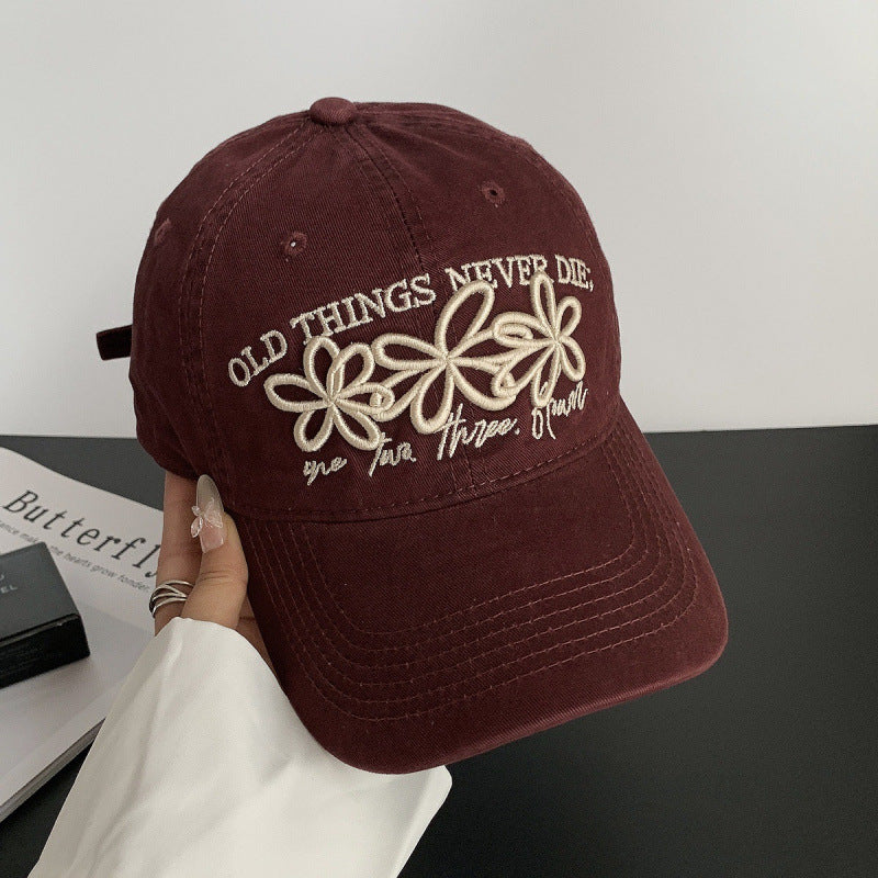 Women's Embroidered Denim Cap Bowlift
