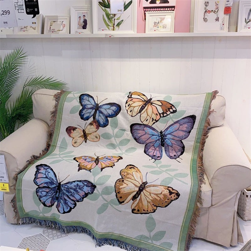Butterfly Patterned Decorative Throw Blanket