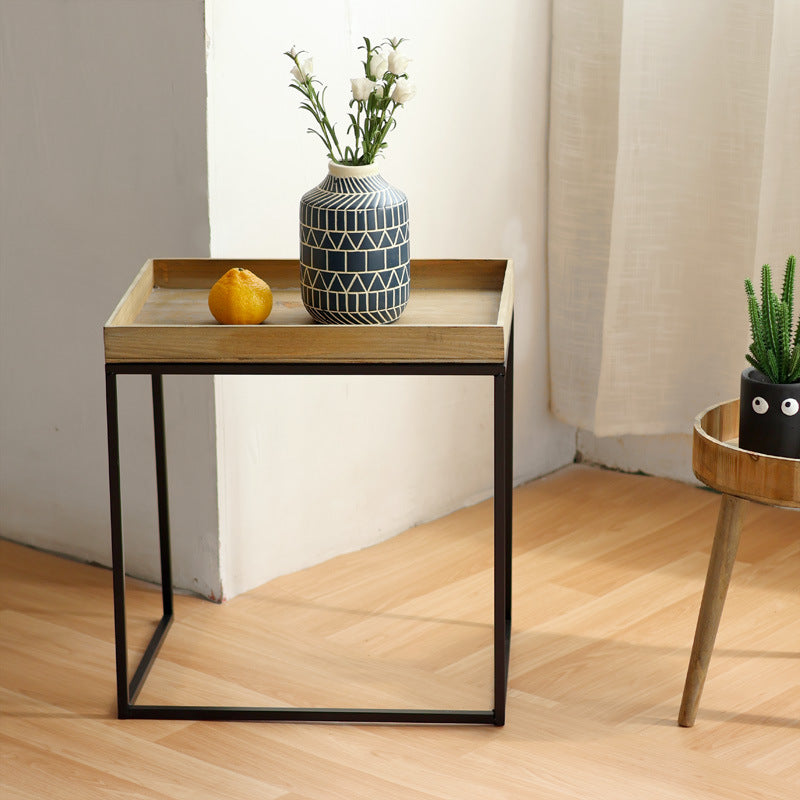 Modern side table with wooden tray Bowlift