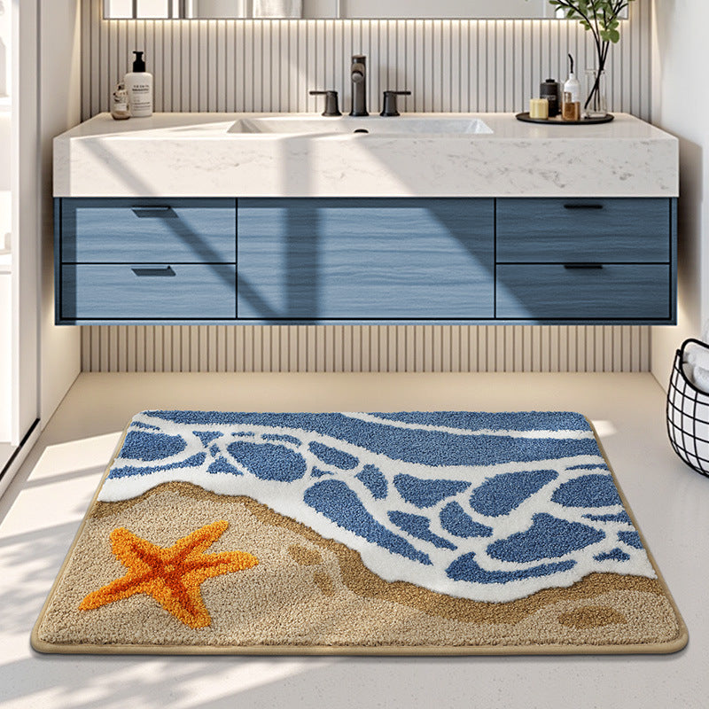 Turtle-Themed Plush Bath Mat Bowlift