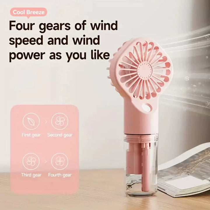Unisex One Size rechargeable hand mister with removable clear water tank and adjustable air flow Bowlift