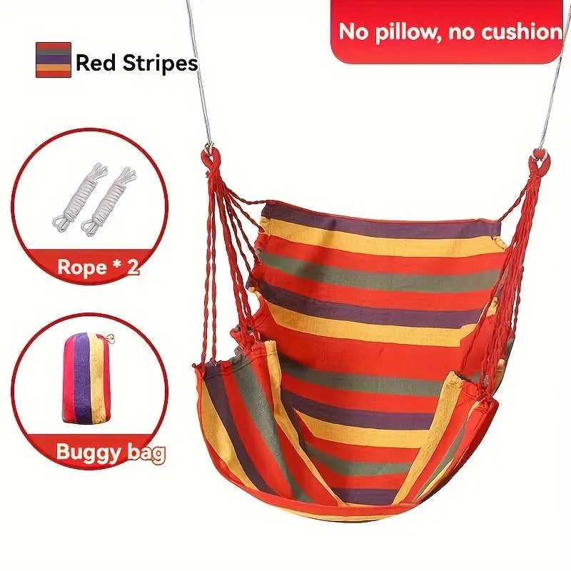 Hanging hammock chair with reinforced cotton canvas and integrated arm pockets Bowlift