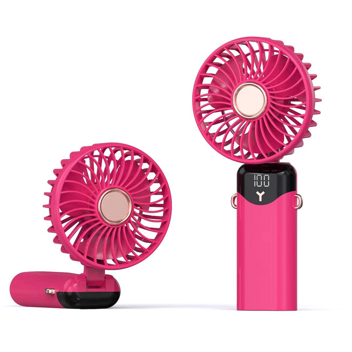 Portable Mini Fan with USB Charging and Digital Display Bowlift