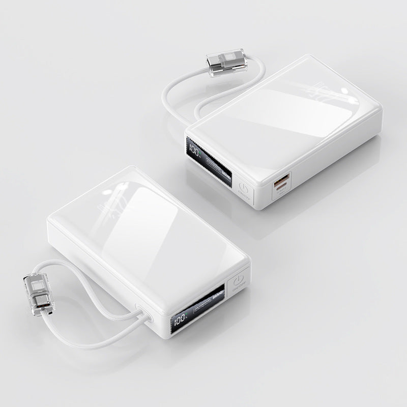 compact power bank with integrated cable and digital charging display Bowlift