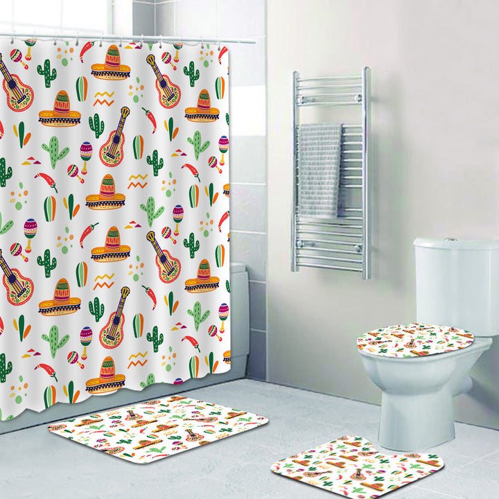 Coffee-Themed Shower Curtain Bowlift