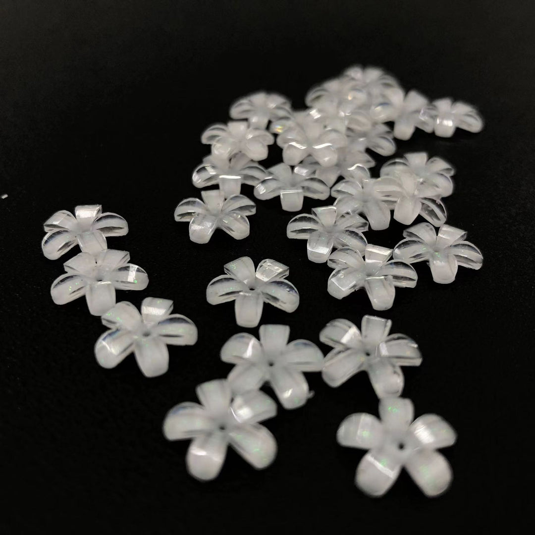 Delicate acrylic flower appliqués Bowlift