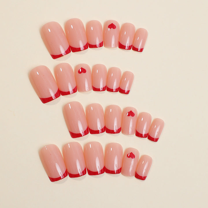 Creative Art Nail Set with Heart Accents Bowlift