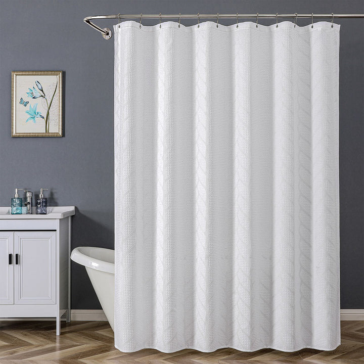 Textured Embossed Shower Curtain Bowlift