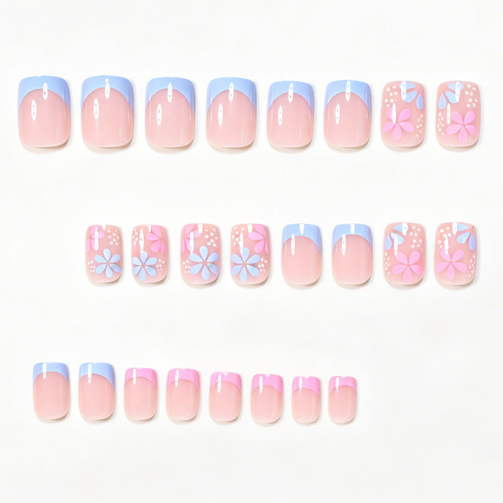 Artistic Floral Press-On Nail Tips Bowlift