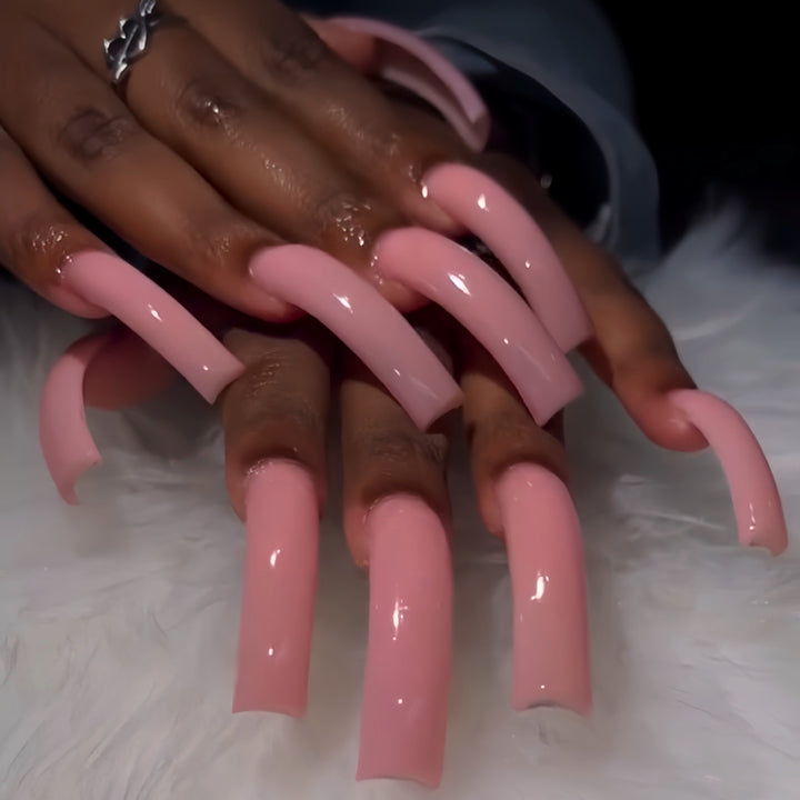 Long Glossy Press-On Nails Bowlift