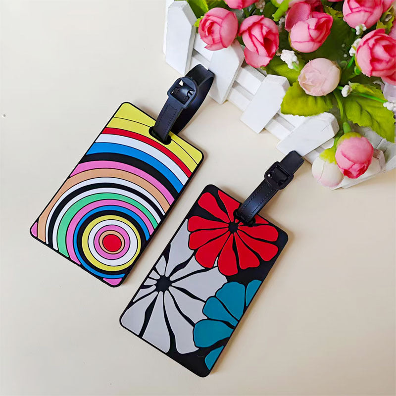 Unisex Vibrant Geometric Pattern Luggage Tag Bowlift
