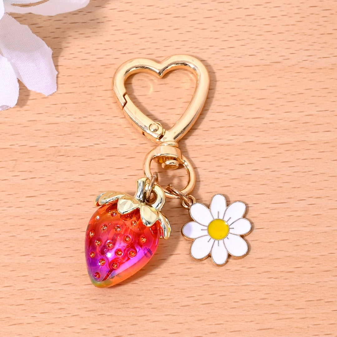 Keychain with Fruity Strawberry Design Bowlift