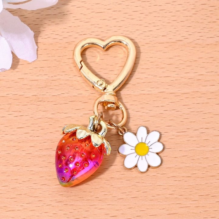 Keychain with Fruity Strawberry Design Bowlift