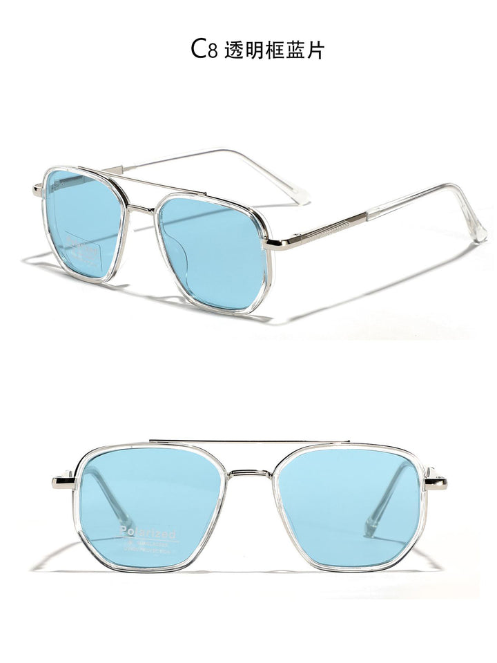 Women's Square Sunglasses with Polarized Lenses and Elegant Metal Frame Bowlift