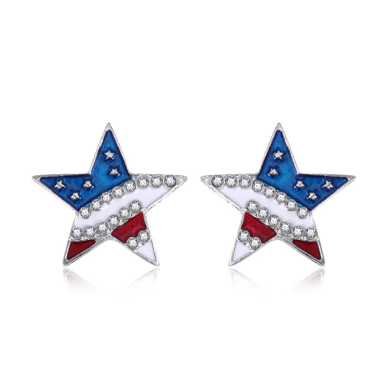 Women's long multi-layer star drop earrings with crystal embellishments and rhodium-plated alloy Bowlift