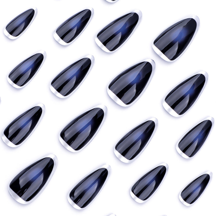 Artful stiletto nails with glamorous metallic finish Bowlift