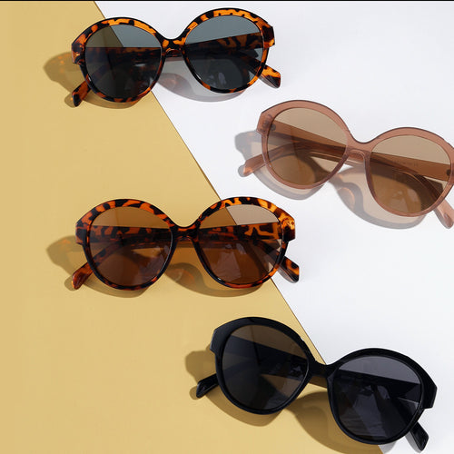 Women's round fashionable sunglasses with striking leopard pattern Bowlift