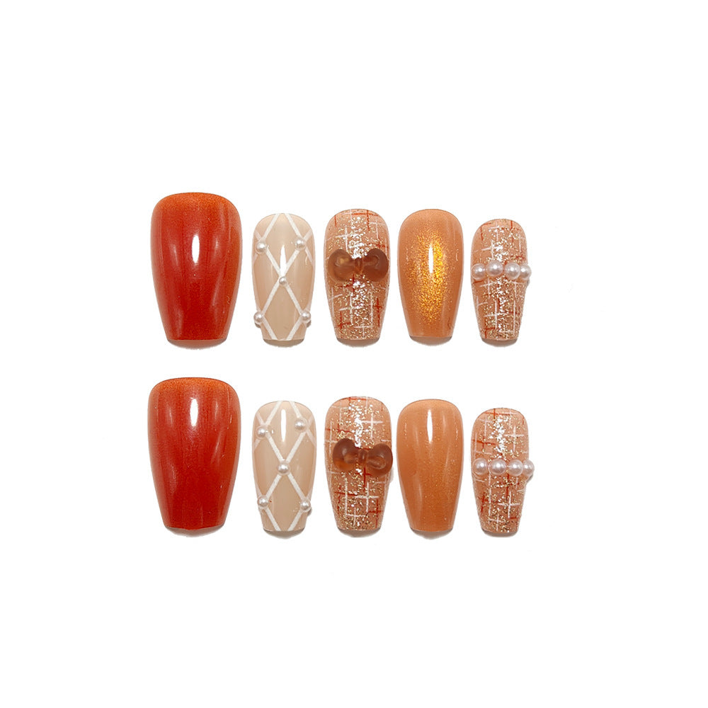 Acrylic nail set with luxurious decorations Bowlift