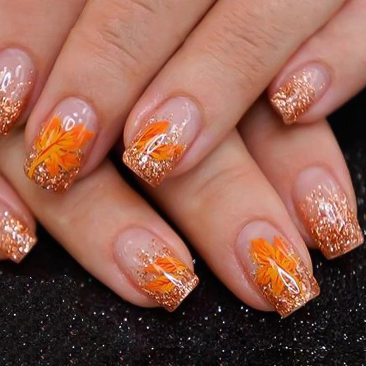 Autumn-Inspired Gel Nail Art Set Bowlift