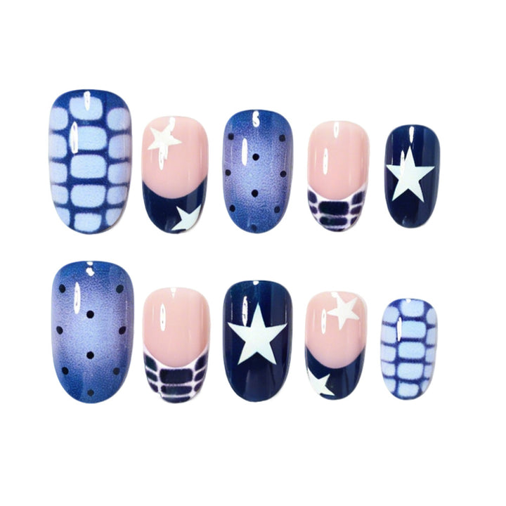 Artistic Ocean-Inspired Press-On Nail Set Bowlift