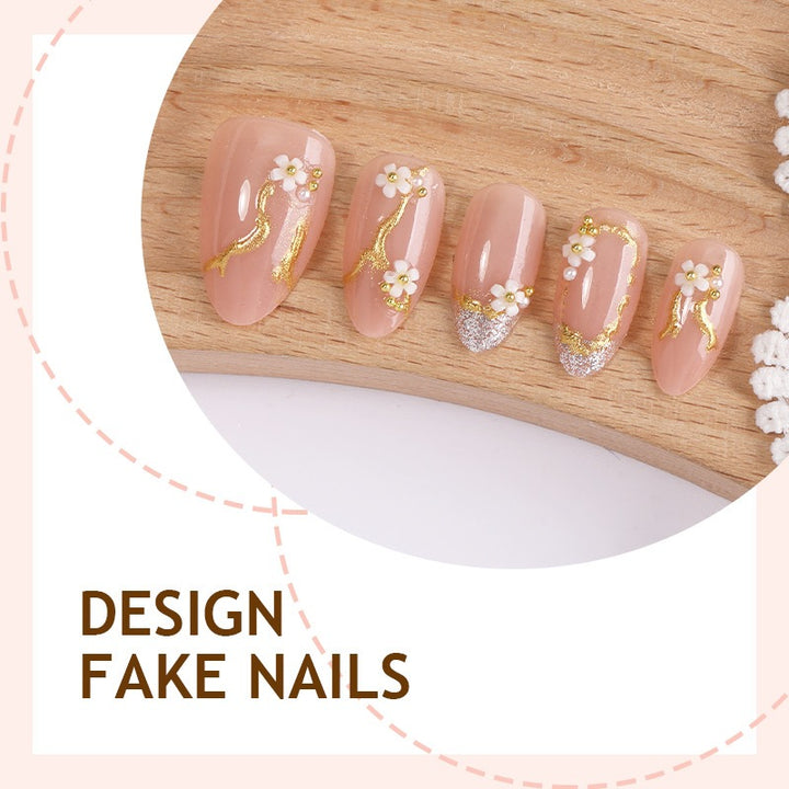 Creative nail art set with delicate flower decoration and glitter elements Bowlift