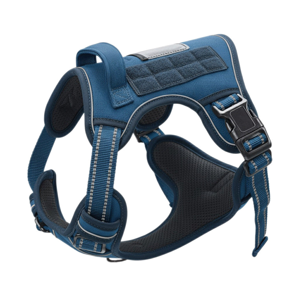 Padded no-pull tactical dog harness with sturdy handle and reflective trim Bowlift