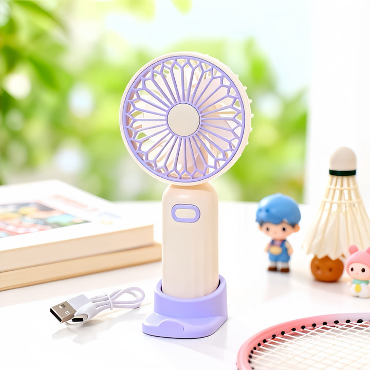 Women Portable Mini Fan with USB Charging Function and Flexible Tilt Bowlift