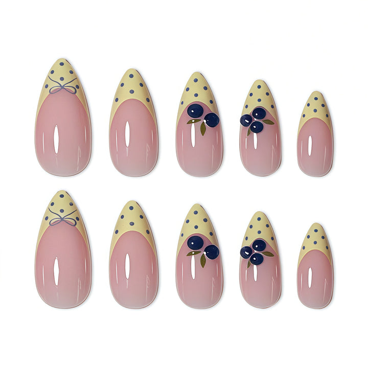 Elegant Floral Themed Press-On Nail Extensions Bowlift