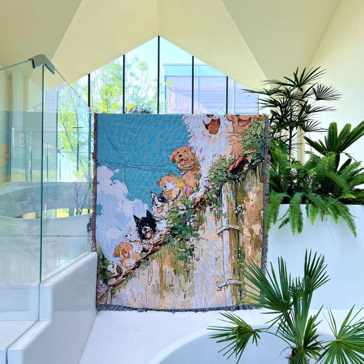 Artistic Pet-Themed Tapestry Blanket