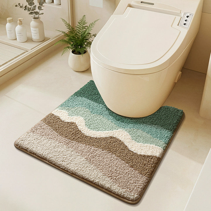 Floral Design Memory Foam Bath Mat Bowlift