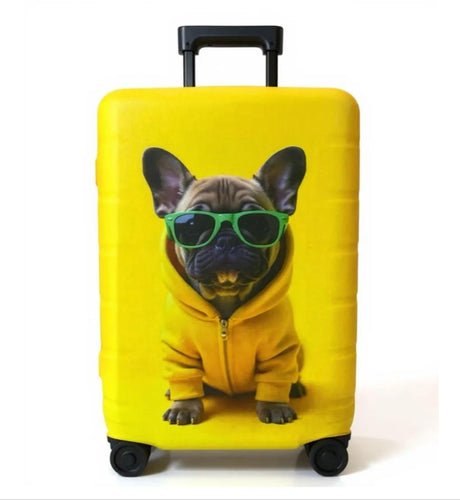 Unisex nan elastic suitcase cover with 3D dog design for trolley, stretchy and scratch-resistant Bowlift