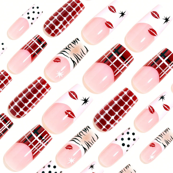 Artistic Press-On Nail Set with Unique Patterns Bowlift
