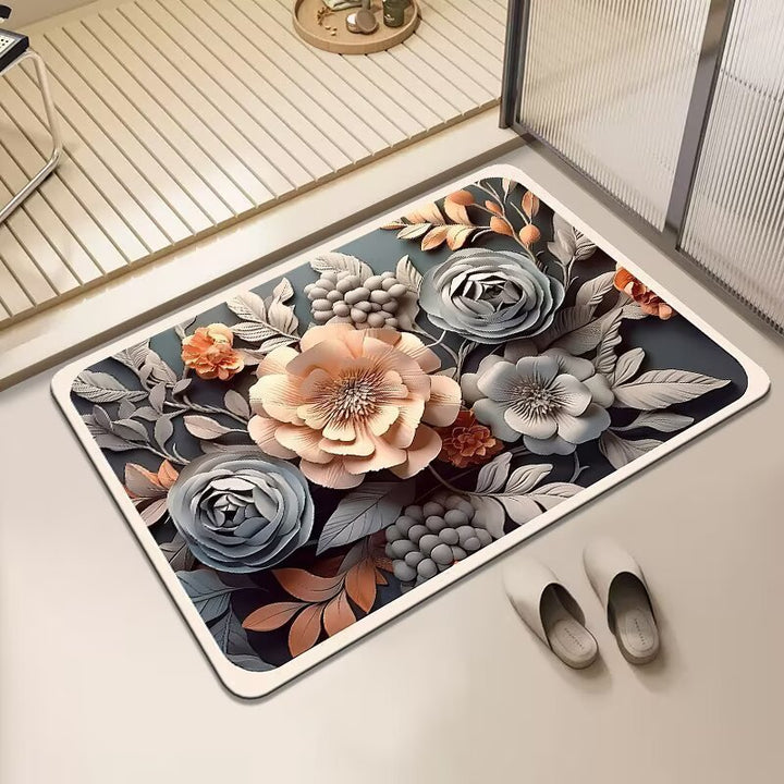Floral Print Area Mat Bowlift