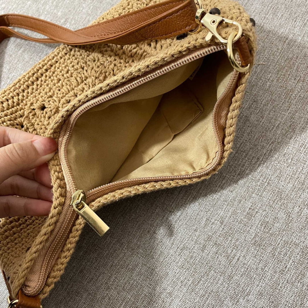 Handcrafted shoulder bag with unique crochet pattern Bowlift