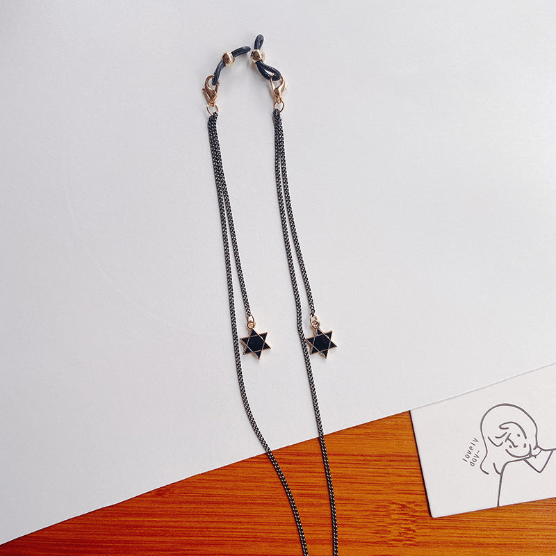 Fashionable glasses holder chain with star pendants Bowlift