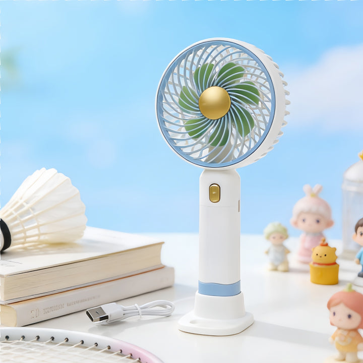 Women Portable Mini Hand Fan with USB Charging Function and Multiple Speed Levels Bowlift
