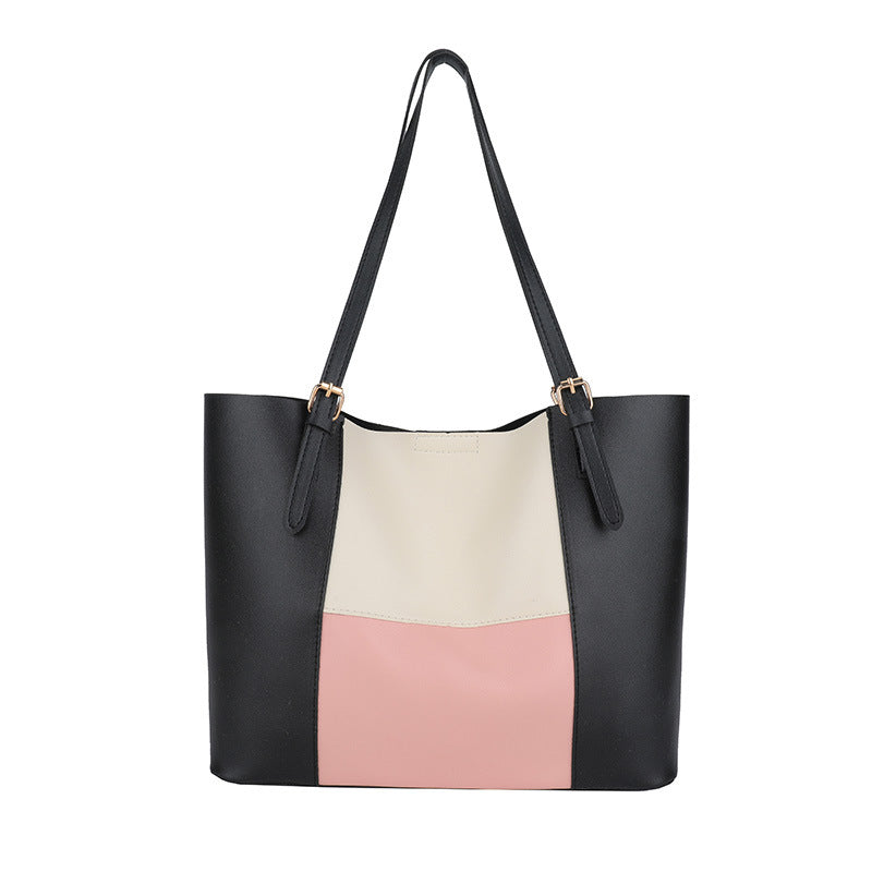 Versatile Color Block Tote Bag Bowlift