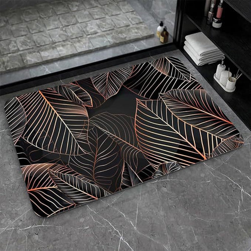 Luxurious Leaf Pattern Bath Mat