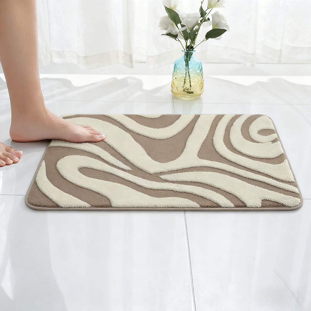 Abstract Wave Design Bath Mat Bowlift