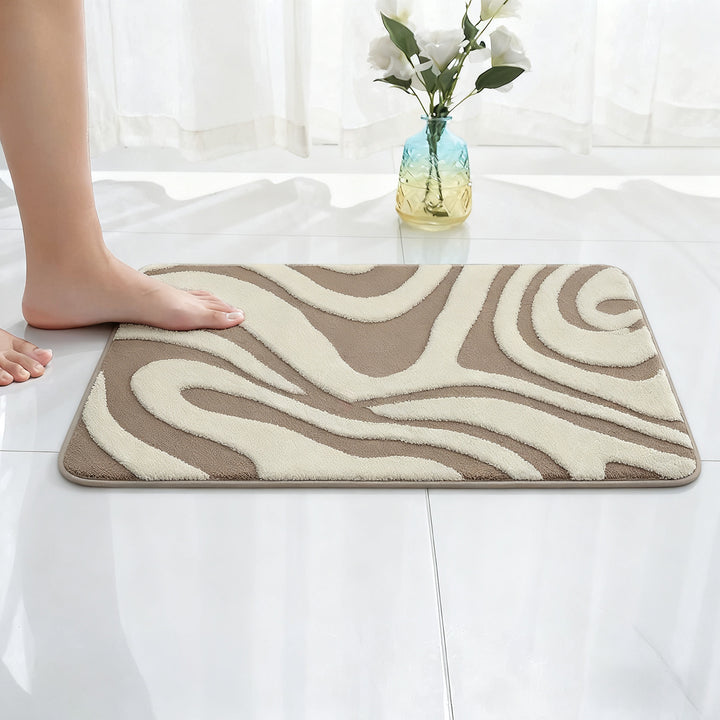 Abstract Wave Design Bath Mat Bowlift