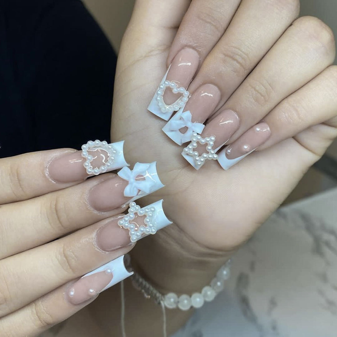 Elegant 3D Decorative Acrylic Nail Art Extensions Bowlift