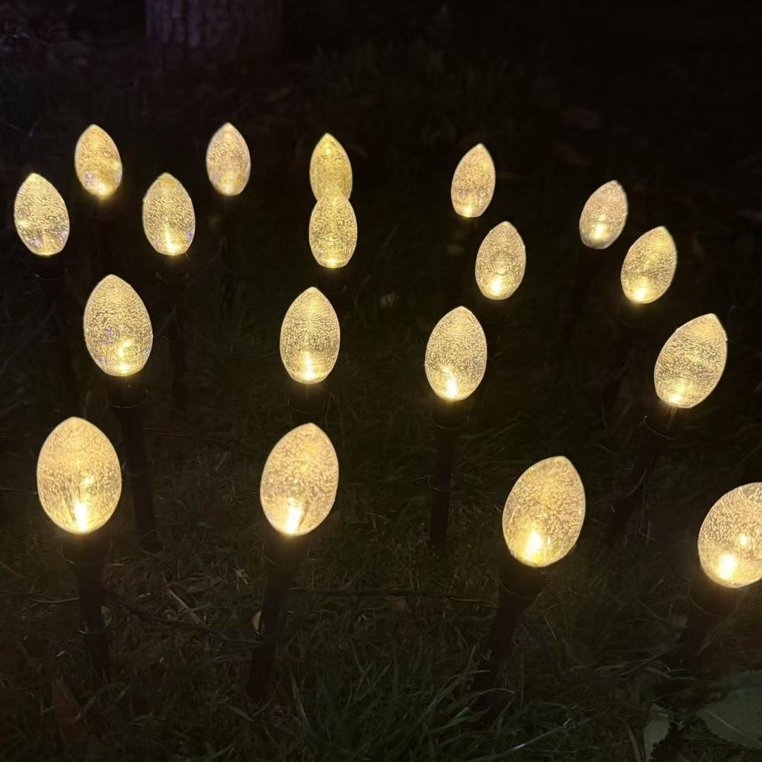 Crescent Moon Solar Garden Stake Lights Bowlift