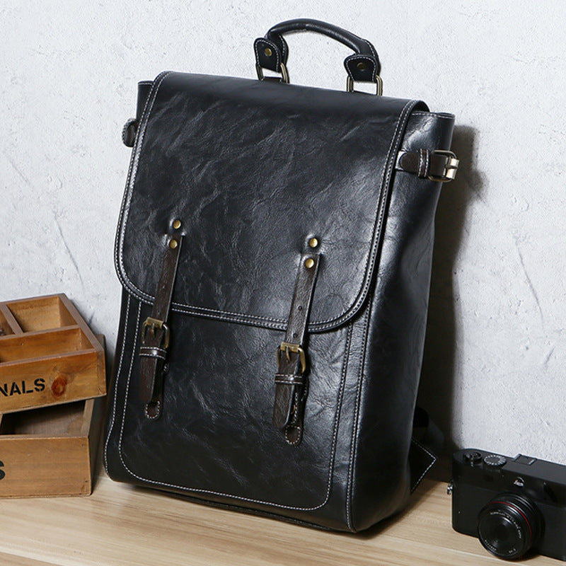 Elegant Laptop Backpack with High-Quality Synthetic Leather Coating Bowlift
